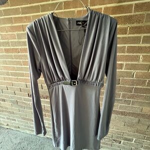 Zara Charcoal Long Sleeve Dress